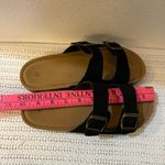 Women’s Sandal Slides– Adjustable Buckle Slippers, Lightweight with Cork Footbed Black Size 8 Photo 9
