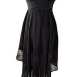 Gracia Black Asymmetrical Halter Cocktail Dress Photo 0