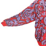 Vintage IVY Abstract Rose Pattern Knit Sweater V Photo 2