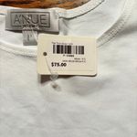 A'nue Thin Strap Tank Stretchy White Women's Size Petite Small Made in USA NWT Photo 3