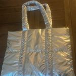 Bath & Body Works  Silver Quilted Tote Bag NWT Photo 1