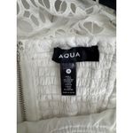 AQUA  Eyelet Midi Dress White Sleeveless Party Cocktail Wedding Guest M‎ Photo 10