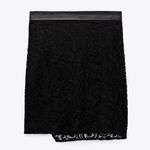 ZARA LACE MINI High Waist Skirt Side Ruching Asymmetric Hem Faux Leather Waist Photo 4