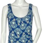 Boden Women’s Maxi Dress Blue White Floral Flowers Jersey‎ Knit Sleeveless 6R Size 6 Photo 4