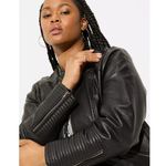 Torrid Black Faux Leather Collarless Moto Jacket Size 5X Photo 4