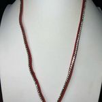 Suede and Crystal Key/ID Lanyard Red Photo 0