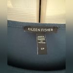 Eileen Fisher  Stretch Jersey Knit Jewel Tone Neck Dress Blue Green Size Small Photo 5