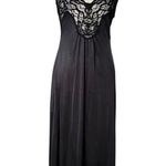 Vintage VAL MODE Lingerie Set Peignoir Nightgown Slip Dress With Robe 60s 70s S Black Photo 3