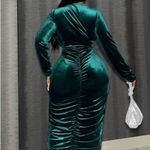 SheIn Green Velvet Dress  Bodycon Photo 2