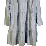 Ava & Viv  Womens 2X Blue White Stripe Tiered Button Down Shirt Dress Cotton Photo 2