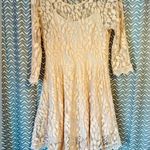 Free People  | Cream Floral Mesh Lace Dress, size 12 Photo 1