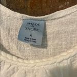 Shade & Shore  White Textured Cotton Spaghetti Strap Top Photo 1
