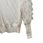 Vine & Love Tulle Sleeve Sweater White Size Small Photo 4