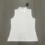 Callaway Women's Opti-Dri White Sleeveless 1/4 Zip Golf Polo Shirt Size Large Photo 1