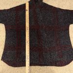 Free People  windowpane open front gray red cardigan oversized size‎ XS/S Photo 8