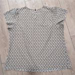 Emery Rose Plus 1X 1XL Tan Black Print Top Shirt Blouse Career Wear Business Cas Photo 1