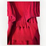 Cache  Women's Sweater Dress Size M Red Bodycon Ribbed  Sheath Boat‎ Neck Photo 10