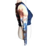 SheIn  Tie-Dye Ribbed Knit Square Neckline Long Sleeve Crop Top Photo 64