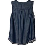 J Jill Denim Indigo Chambray Embroidered Sleeveless Blouse 100%‎ Lyocell Boho S Blue Photo 5