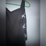 MSK Rhinestone Embellished Sleeve Black Dress Medium stretch Photo 2