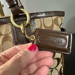 Coach Khaki and Mahogany Signature Tote Photo 8