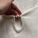 H&M Elegant White Women's Long Sleeve Sweater with Pearl Detail Small Photo 4