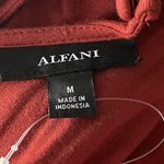 Alfani Medium Maxi Dress Sleeveless Round Neck Stretch Tiered Rust Red Keyhole Photo 5