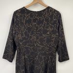 Anthropologie Hutch  Fit & Flare Mini Dress Black Gold Polka Dot Print Womens 14 Photo 4