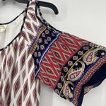 Fig & Flower Boho Cold Shoulder Mini Swing Dress Mixed Pattern Short Sleeve S Photo 2