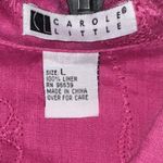 Carole Little 100% Linen Shirt Blouse Womens Size L Pink 3/4 Sleeve Embroidered Size L Photo 4