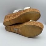 Italian Shoemakers Wedge Sandals Women 9 White Silver Embellished Cork Platform Photo 7