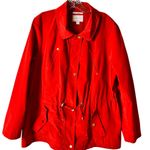Charter Club XL Red Water-Resistant Jacket With Drawstring Waist Snap Pockets Photo 2