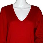 Lauren Ralph‎ Lauren Sweater Womens Large Red Balloon Sleeve Boho Classic Preppy Photo 5