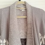 Show Me Your Mumu  Mellow Open Cardigan Waterfall Knit Med Gray Aztec Snowflake Photo 6