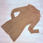 Avalin long button front long sleeve sweater acrylic / wool floral crochet knit Brown Size M Photo 1