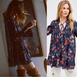 Free People So Fine Printed Smocked Top in Midnight Combo XS Floral Tunic Dress Photo 1
