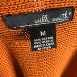 Willi Smith  burnt orange fringe cardigan sweater size medium Photo 4