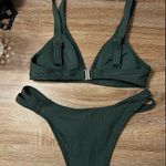 Cupshe Green Ribbed Cheeky Bikini Set Photo 2