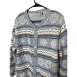 Cherokee Vintage  Blue Snowflake Fair Isle Cardigan Sweater Size 14W/16W Photo 1