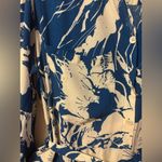 ZARA  Blue and Cream Long Sleeve Dress Photo 8