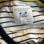 Denim & Flower  Navy and White Striped Cotton Duck Short Sleeve Tee Photo 2