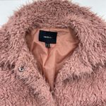 Forever 21 Plus 3X Shag Coat Jacket Teddy Fuzzy Pink Snap Front Peak Collar Photo 7