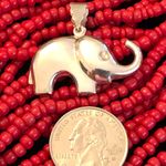 Large Silver Elephant Pendant Photo 1