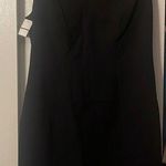 Tahari  black sheath mini dress with mesh on shoulder sleeve 12 Photo 0