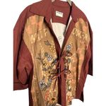 Free People NEW We The Free Pressed in Flowers Embroidered Floral Kimono Brown Photo 5