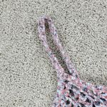 Hollister  Womens Crochet Top S Blue Pink Baby Doll Halter Cropped Scalloped Hem Photo 5