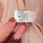 Dress Forum  Tan Metallic Glitter High Neck Ruched Slit Bodycon Midi Dress Small Photo 11