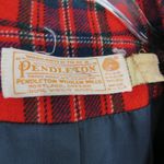 Pendleton 1980s Vintage Red Plaid Wool Blazer Jacket Medium Retro Photo 3