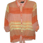 BCX πππBOGOHO πππβTie Front Sheer Button Down Blouse Photo 0