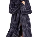Anthropologie Mariposa Faux Fur Ribbed Wrap Belted Robe Dark Gray Size XS/S Photo 10